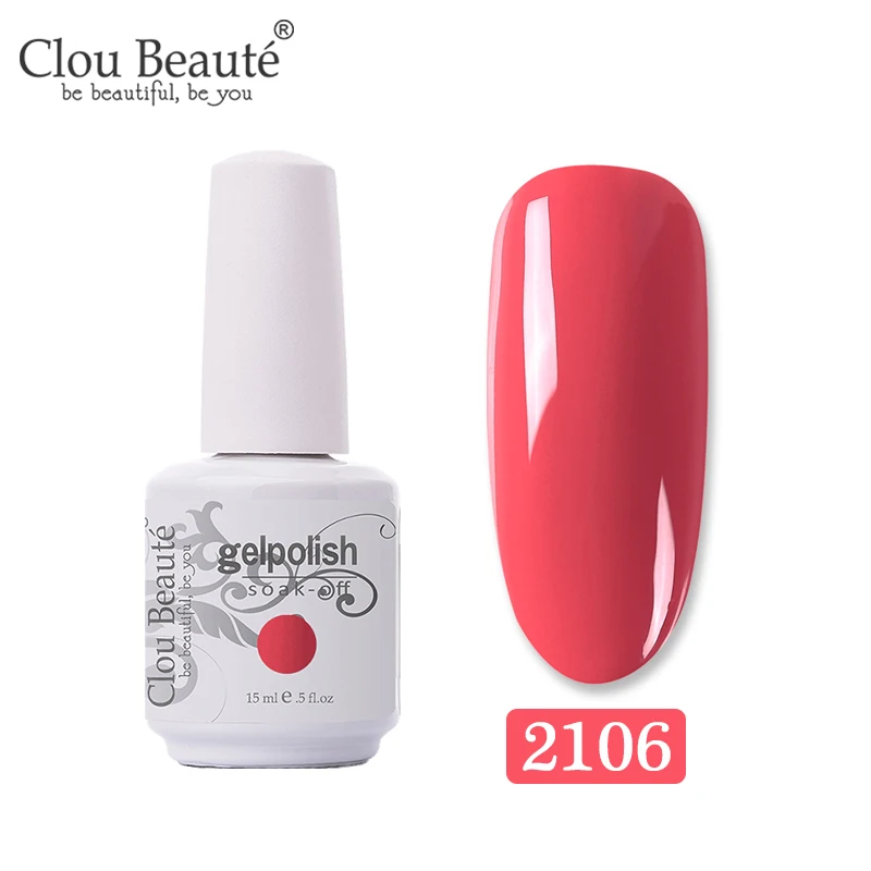 2106 Clou Beaute Gel Nail Polish Top UV LED Gel Nail Art Varnish Hybrid Gel Polish Semi Permanent Vernis Gellak Glitter Gel Lacquer - Цвет: 2106