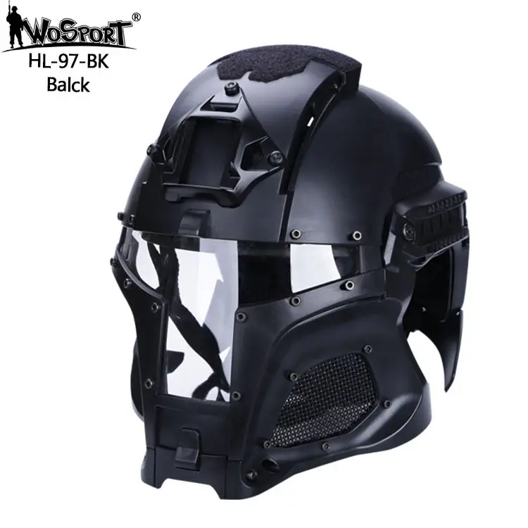 HL-97-BK WoSporT камуфляжные военные шлемы с боковым Рельсом NVG кожух 310FPS передача база открытый Тактический Боевой страйкбол Пейнтбольные шлемы - Цвет: HL-97-BK
