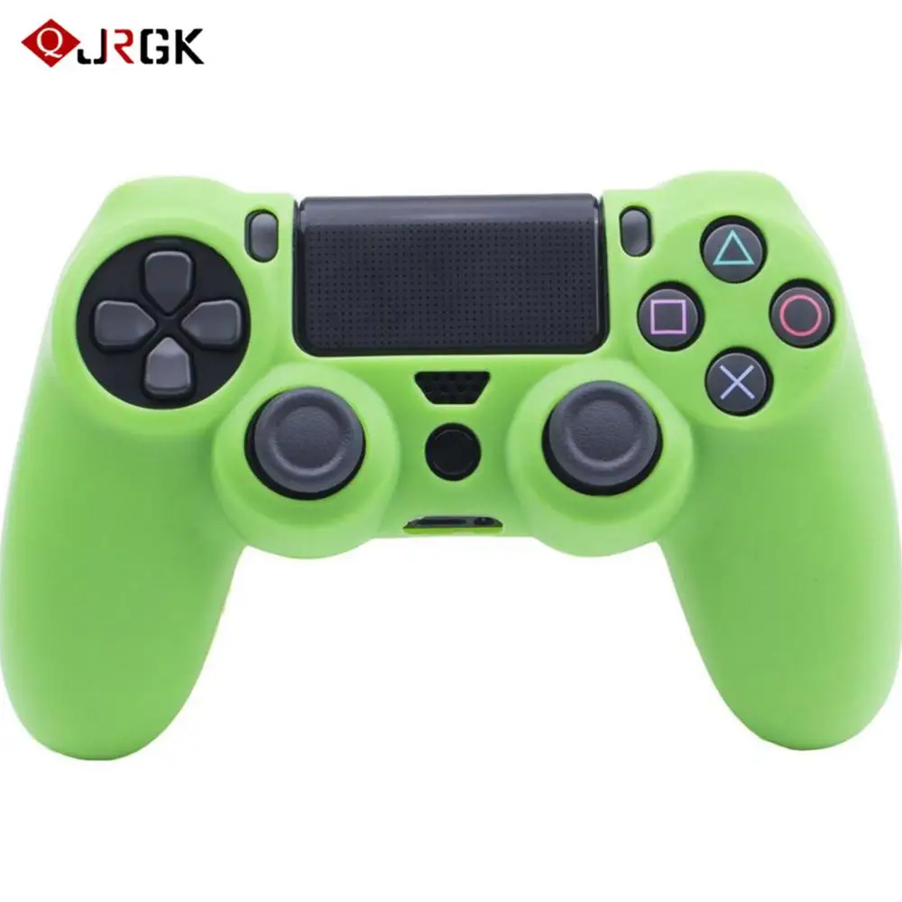 Зеленый JRGK силиконовый чехол для PS4/тонкий контроллер Гибкий контроллер аксессуар гелевый резиновый кожаный чехол для Playstation PS4 игры - Цвет: Зеленый