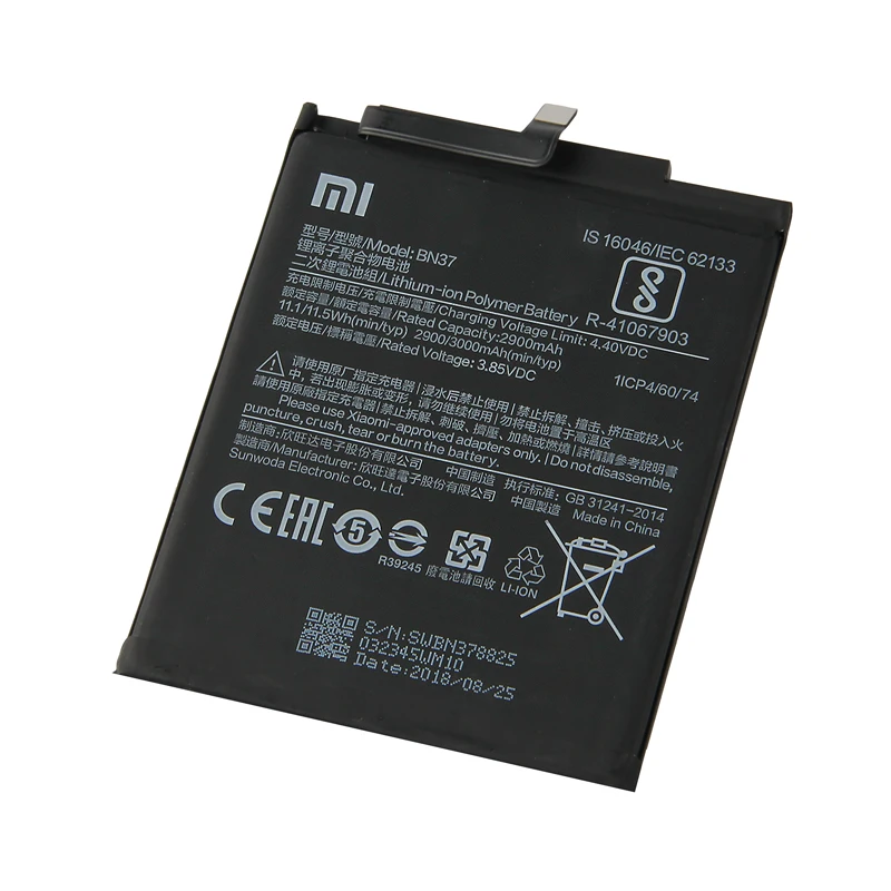 Оригинальный аккумулятор для телефона Xiaomi BN37 Redmi 6 6A 3000 мАч|Аккумуляторы