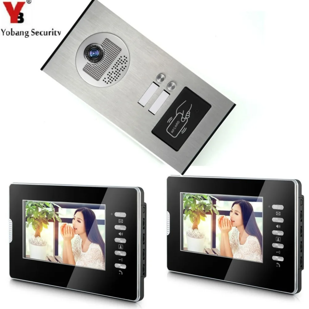 Yobang Security 7 Inch Screen Access Control Entry Smart RFID IR Camera Video Doorbell Intercom Door phone System For Household |