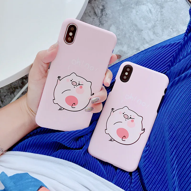 Круглый красивый поросенок Телефон чехол для iPhone 6 S Plus 7 8 X XR XSMAX милый животное