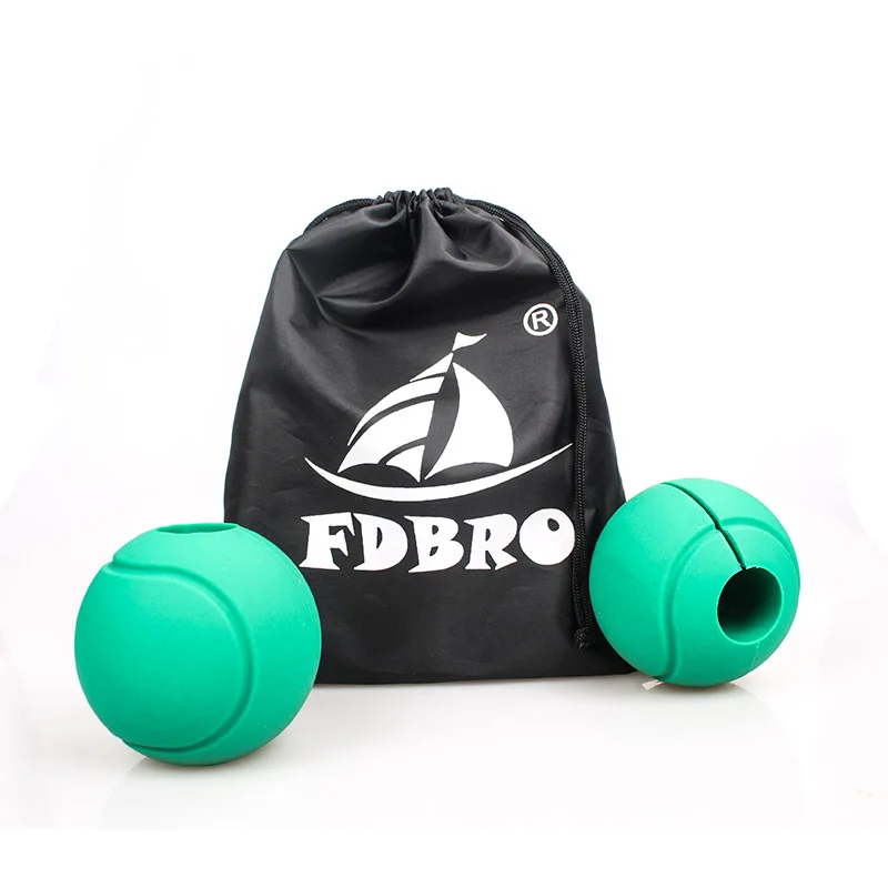 Ball Green FDBRO 1 пара штанги Грипсы гантели гири рукоятки толстые рукоятки тяги тяжелой атлетики поддержка противоскользящая защита колодки бесплатно - Цвет: Ball Green