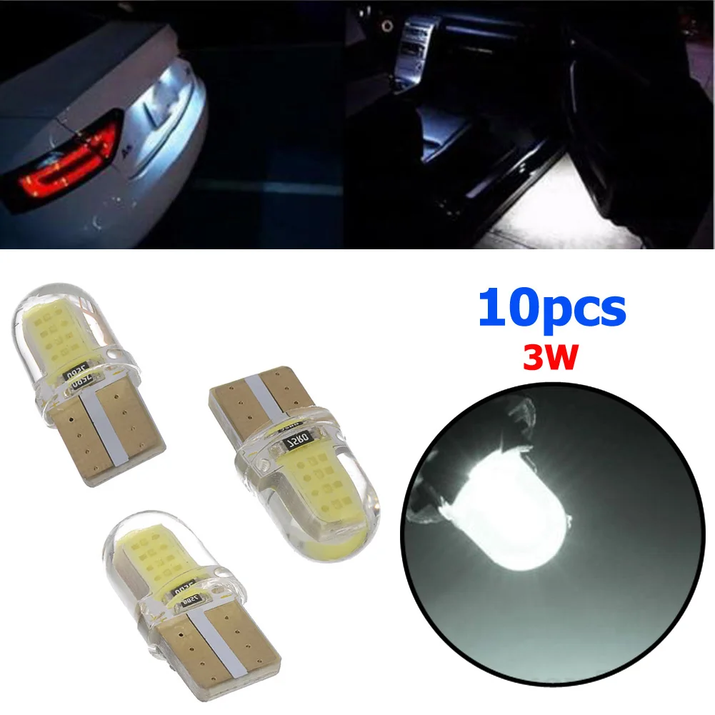 10 шт. T Белый 8 SMD 3 Вт LED COB силиконовый C ar клин с поворотным боковым светом номерной
