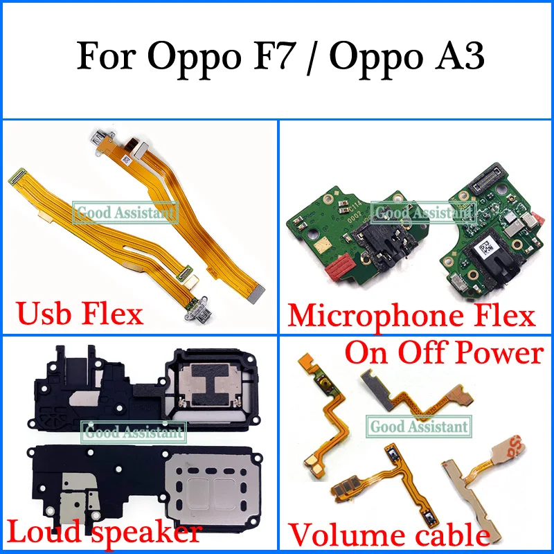 Для Oppo F7/для A3 Usb гибкий кабель материнской платы микрофон громкий динамик вкл.