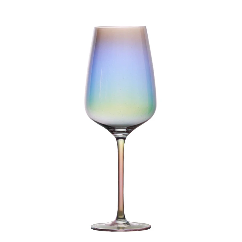 

2Pcs/set High quality Lead-free crystal Wine Glass High Champagne cup rainbow cup Ion-plated Colorful wine glasse Drinkware