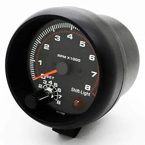 Universal 3.75 inch 12V White LED Backlit Tachometer Gauge with Red Shift Light for Auto Gasoline Car 0-8000 RPM | Автомобили и