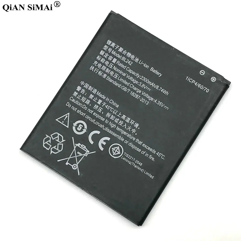 Новый BL 242 аккумулятор BL242 для Lenovo K3 K30 W T A6000 A3860 A3580 A3900 A6010 Plus 3 8 V 2300mAh Мобильный