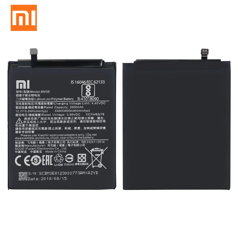 Оригинальный аккумулятор Xiaomi 8 BM3E 3400 мАч для Mi Mi8 M8 сменный высокого качества |