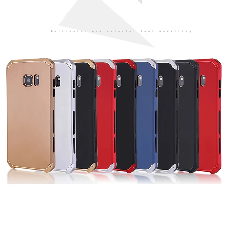 Dropshipping Anti-fall Metal Frame Plastic Back For Samsung Galaxy S7 Aluminum Alloy S7 Mobile Bumper S7 Case Cover+Gift