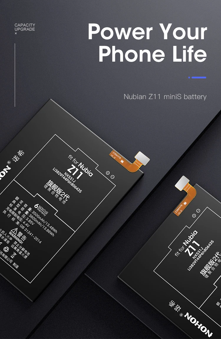 NOHON NX529J NX531J NX549J Аккумулятор для Nubia Z11 Mini Z11 MiniS литий-полимерный телефон запасная батарея 3600 мАч 3430 мАч