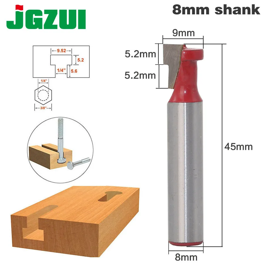Шестигранный болт 1/4 &quotс Т образной головкой и хвостовиком|slot router bit|router bitt slot bit |