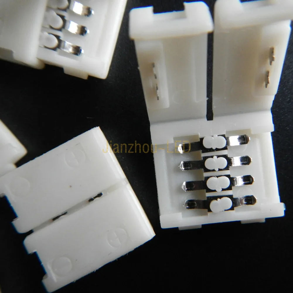 free shipping 10/20/50/100 pcs LED Strip light Solderless buckle connector 4-PIN RGB Connector welding for 3528 5050 | Обустройство