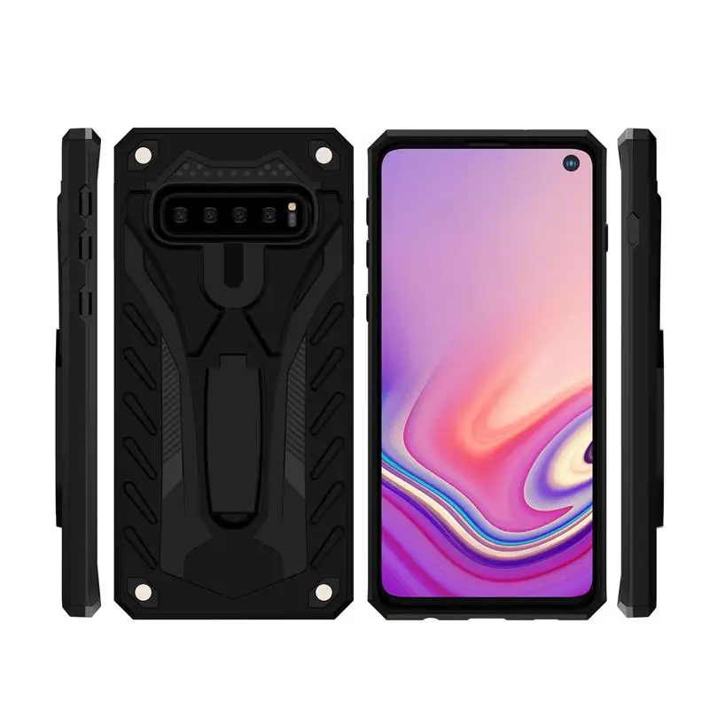 For Samsung Galaxy S10 Plus S10e Note 8 9 S8 S9 S7 Edge Case Remove Static Electricity Series Kick Stand Cover Armor |