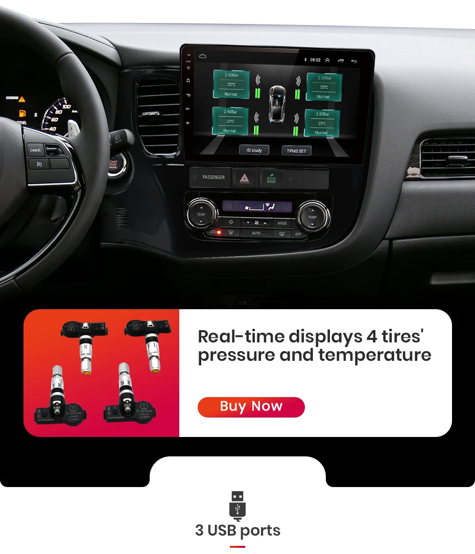 AWESAFE 2Din Android 8,1 4+ 64G CarPlay gps Радио Аудио мультимедийный плеер для Mitsubishi Outlander 3 2012 2 Din без DVD