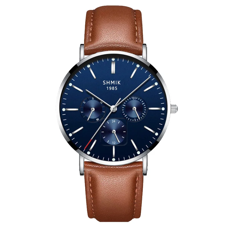 Brown Silver Военные мужские t мужские часы ультра тонкие часы из нержавеющей стали Мужские кварцевые спортивные часы мужские повседневные наручные часы relogio masculino - Цвет: Brown Silver