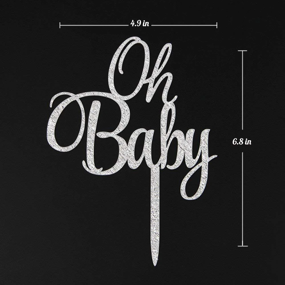 Oh Baby торт Топпер Детская Игрушка В ванную товары для украшения торта, Глод зеркало цвет акриловый торт Топпер памятный Топпер