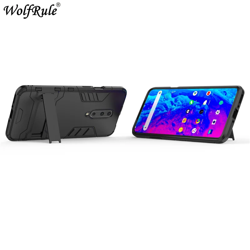 Противоударный чехол Oneplus 7 Pro мягкий резиновый + пластиковый для с подставкой One