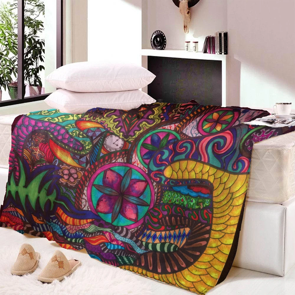 Одеяло сделай сам с принтом черепа готический череп синие звезды шерпа флис