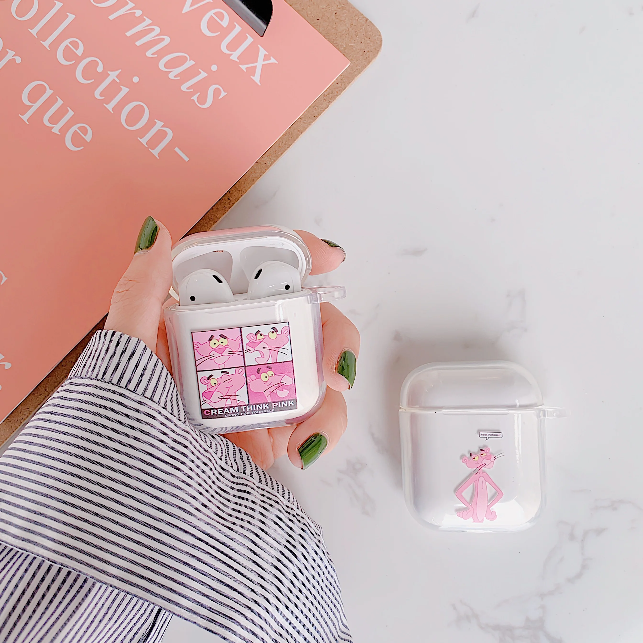 Мультяшные розовые Пантеры и животные беспроводные Bluetooth наушники милый чехол