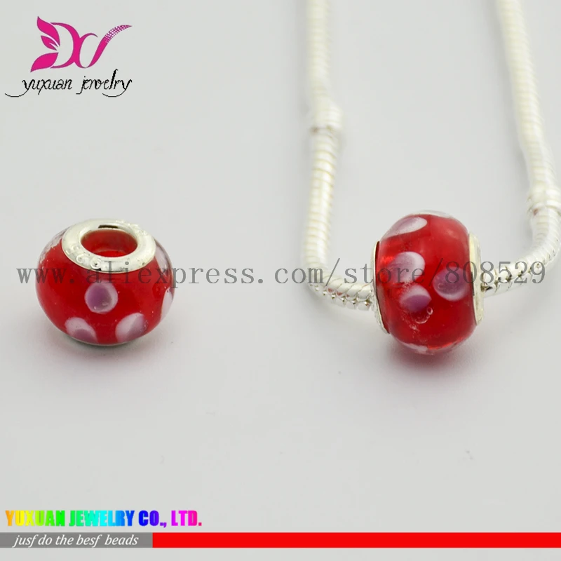 Подлинный посеребренный фиолетовый Европейский стеклянный цветок бусины