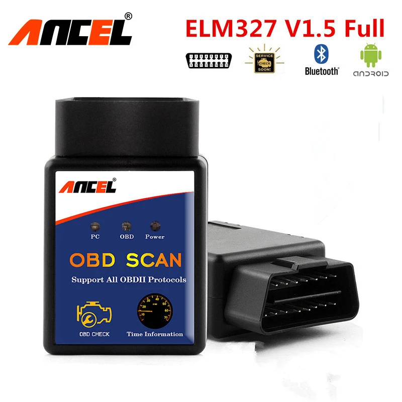Ancel ELM327 OBD2 Bluetooth сканер ELM 327 V1.5 OBD 2 авто ODB автомобильный диагностический для