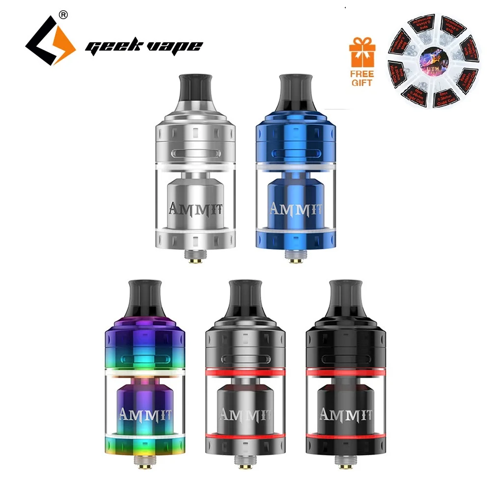Бесплатный подарок новейший оригинальный Geekvape Ammit MTL RTA 3D воздушный поток 4 мл Vape