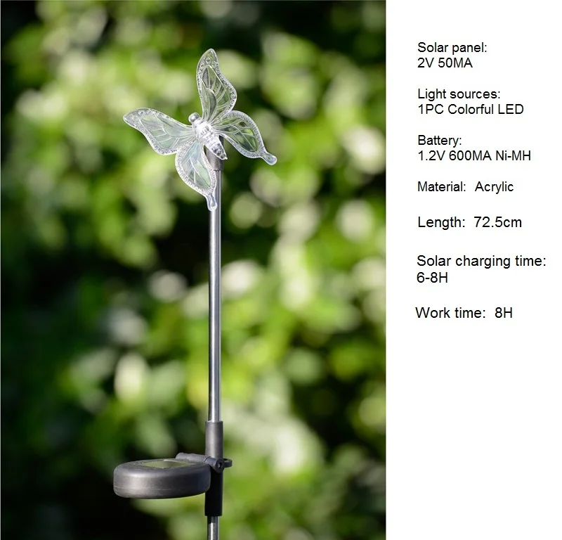 

Solar Lamps fairy tale Butterfly Christmas Outdoor Garden solar led decoration Novelty light