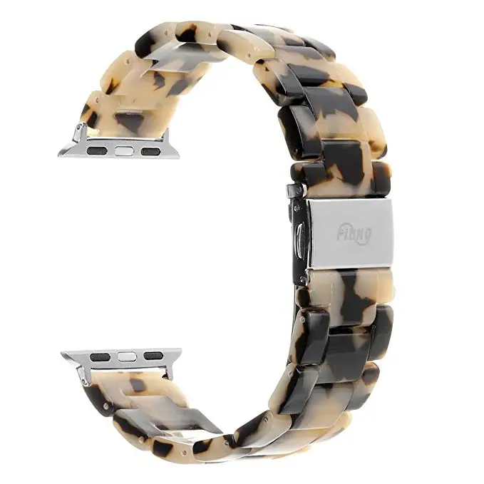 Milk chocolate Имитация Керамика ремешок для наручных часов APPLE Watch 5/4/3/2/1, 42 мм, 38 мм и нержавеющая сталь металлический корпус наручных часов Iwatch, браслет на запястье смола ремень аксессуары для часов Ремешок для часов - Цвет ремешка: Milk chocolate