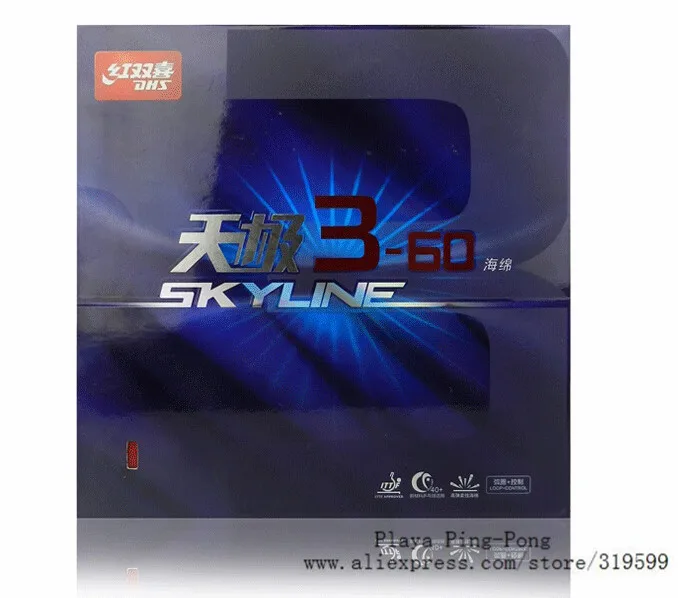 Оригинальный DHS Skyline 3 60 360 Pips in PingPong каучук с губкой для задней руки|rubber cover|rubber