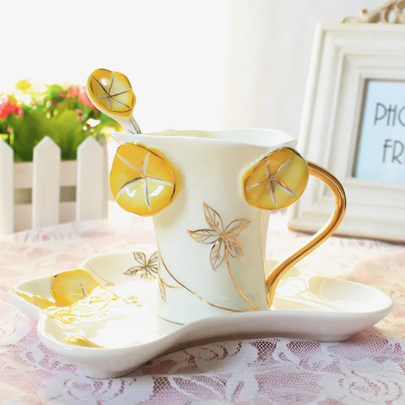 2018 новейшие креативные керамические кофейные чашки с блюдцем чайная чашка для