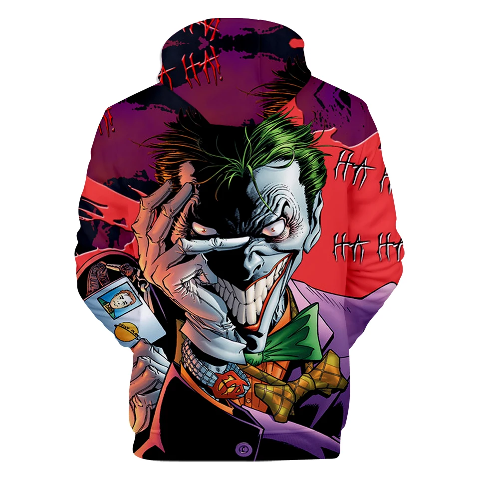 Толстовка с капюшоном HAHA Joker 3D Повседневная Уличная одежда в стиле Харадзюку 2019 |