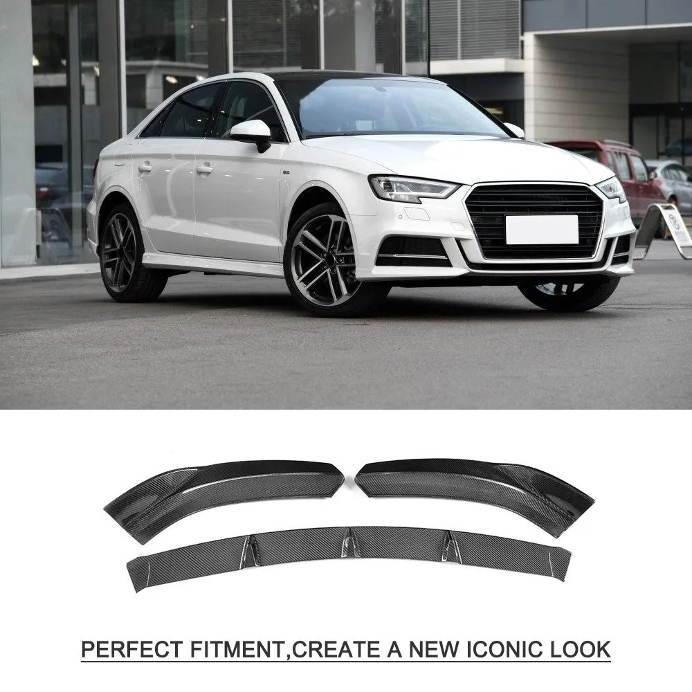 Углеродного волокна передний бампер спойлер для Audi S3 A3 SLINE база престиж