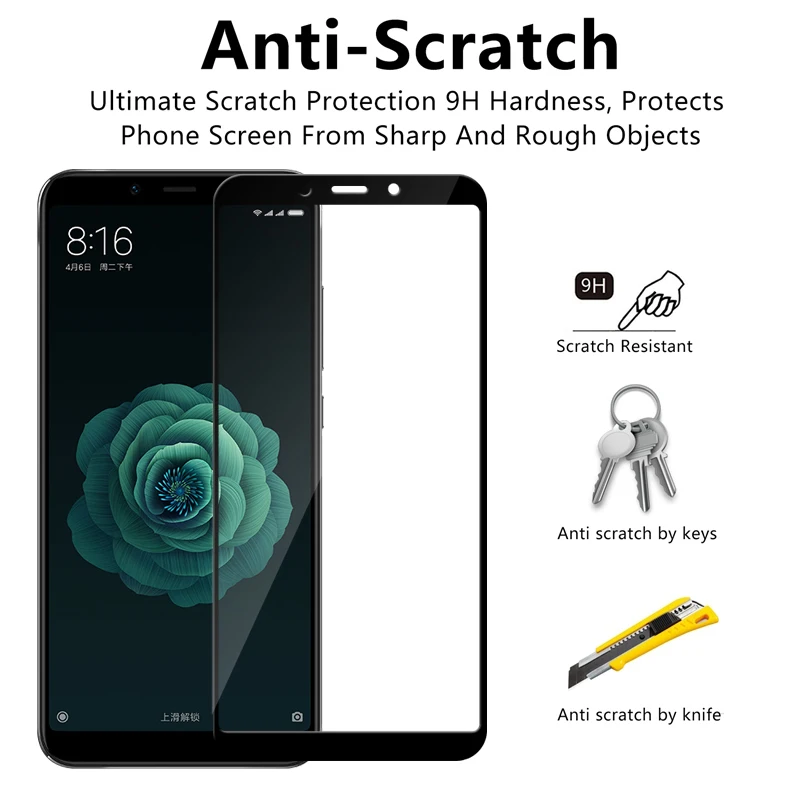 Защитное стекло для xiaomi mi a2 lite 6x 8 9 pocophone f1 ksiomi xiomi mi8 mi9 mia2 poco mia 2 легкая пленка