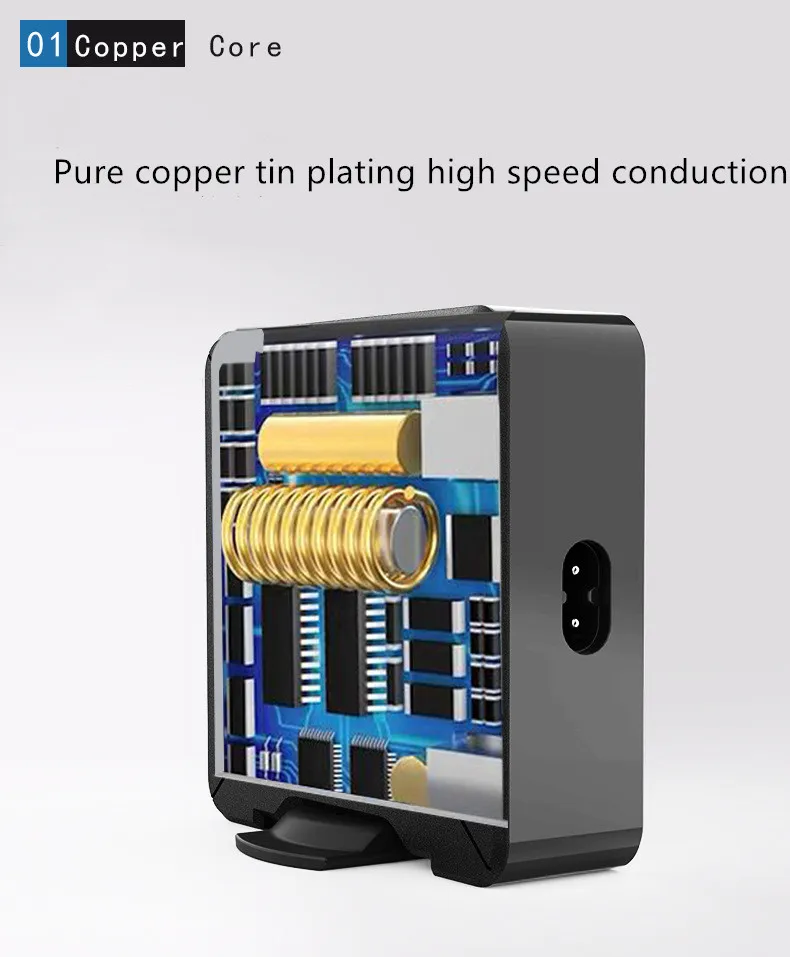 Настольное зарядное устройство PD75W многопортовое QC3.0 быстрое для ноутбука