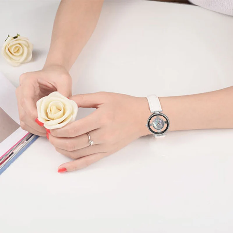 Женские часы из натуральной кожи роскошная оболочка циферблат скелета