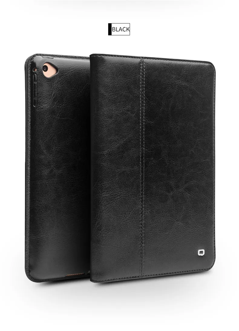 QIALINO Модный чехол из натуральной кожи для iPad mini 5 Smart Stand откидной порода автоматический спящий режим чехол для планшета