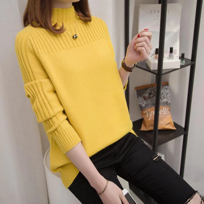 blusas de inverno feminina Sweater Women Autumn Winter High Neck Pullovers Fashion New Warm Thicken sueter mujer | Женская одежда