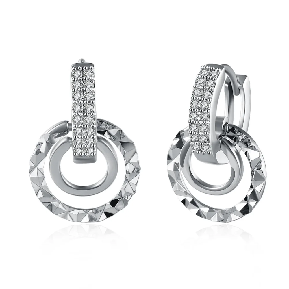 SexeMara Popular Creative Big Ground Zircon Crystal Silver Clip Earrings Party Jewelry Accessories For Lady Women's Fashion | Украшения