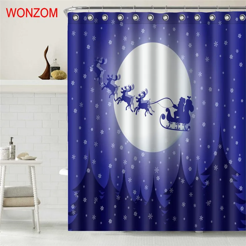 WONZOM Merry Christmas занавески для душа Ванная комната Декор Современный 3D