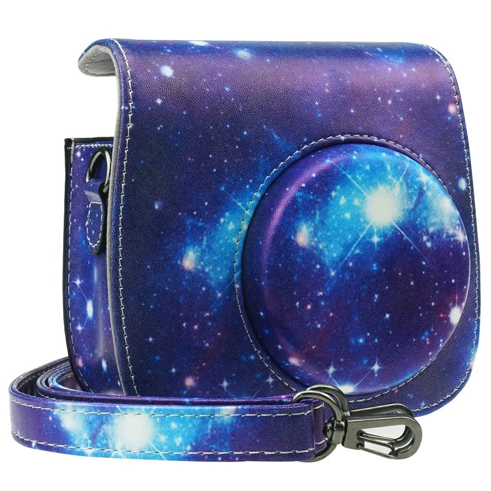 Galaxy Чехол для Камеры Fujifilm Instax Mini 9 Mini 8, сумка из искусственной кожи, аксессуар для камеры моментальной печати, плечевой ремень, защитная сумка с карманом - Цвет: Galaxy