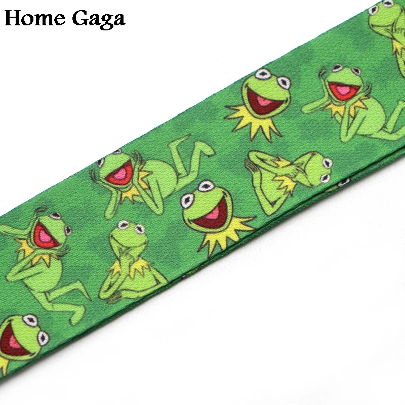 D0341 Homegaga лягушонок Кермит мультфильм ключевые теги ремень лента для беджей для детей Ключ ID карты карта в тренажерный зал телефон USB держатель значка "сделай сам"