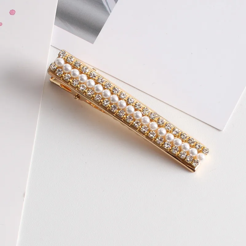 Женские заколки для волос простые металлические с жемчугом корейский стиль |