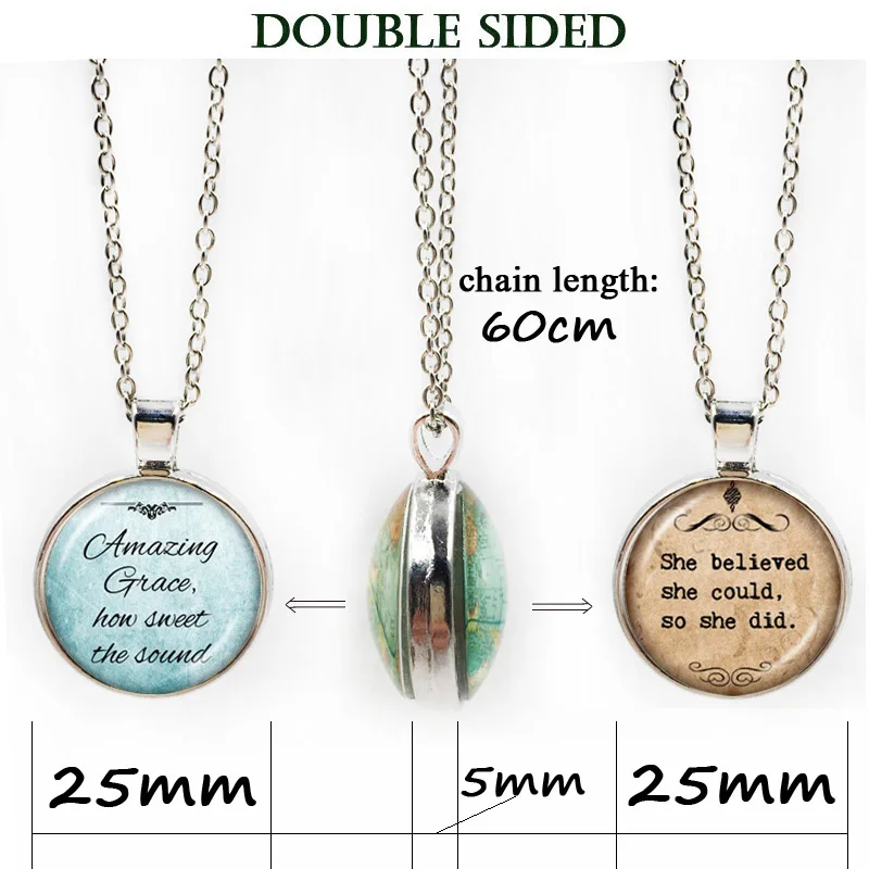 Christian pendant art picture Faith Bible necklace inspiration quote Jesus jewelry long glass cabochon | Украшения и аксессуары