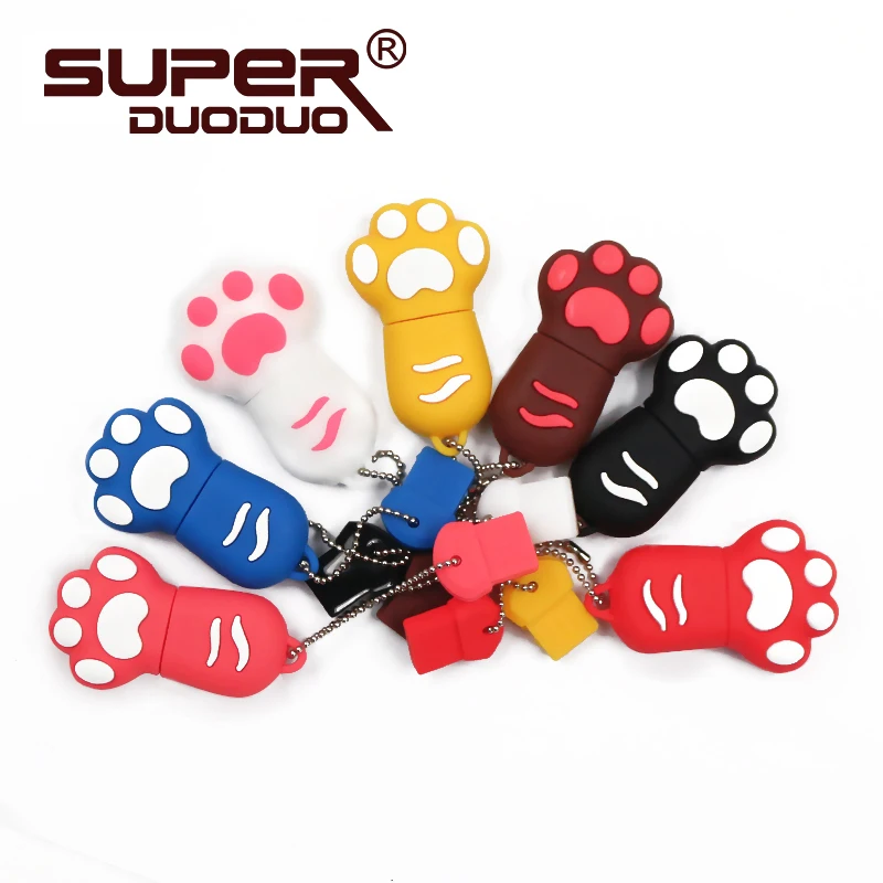 Флеш-накопитель Cat paw, 8 ГБ, 4 Гб, флеш-накопитель USB, 16 ГБ, флеш-накопитель, 32 ГБ, 64 ГБ, 128 ГБ, брелок, USB флеш-накопитель, карта памяти, накопитель
