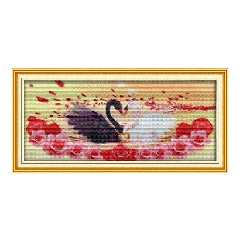 Joy Sunday китайские наборы для вышивки крестом diy Лебедь пары (2) животное DMC14CT11CT