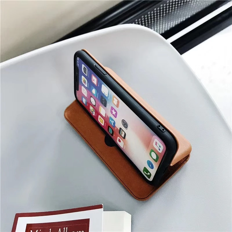MORINBO Роскошный кожаный чехол для телефона с откидной крышкой iPhone 6 6s 7 8 Plus