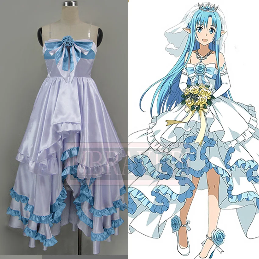 Yuuki костюм Asuna для косплея (костюмированных игр) Sword Art Online ALO SAO Undine аниме белое и