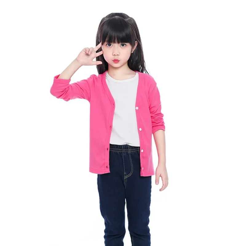 Baby Children Knitted Sweater Solid Color Cardigan Coat Kids Girls Clothing Button jacket coat tops 1-10 Years |