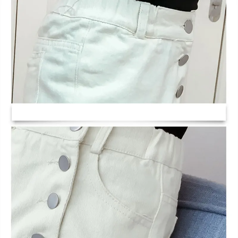 Детские джинсы для девочек шорты с кнопками черные бежевые джинсовые брюки